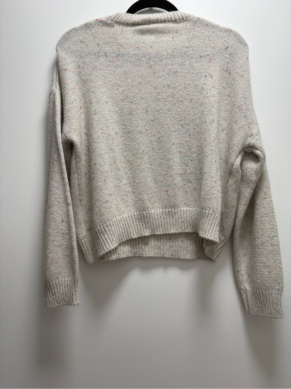 FRIENDS Cream Speckled Logo Crewneck Sweater cropped Fisherman - Picture 2 of 7